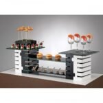 puzzle bicolor starter kit 2 columns 35w  x 130l x 30h black and white+black glass