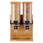Cereal Dispenser Vario Twin 2x6 Lit Solid Wood Base