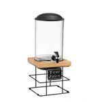 Juice Dispenser Netto 5 Lit Black Steel and Beech Wood Base