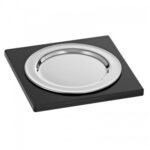 Glass Tray with Stainless Steel Coaster