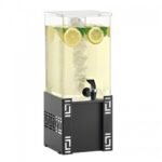 Juice Dispenser DELFI 6L Metal Black base w/ crushed ice tube