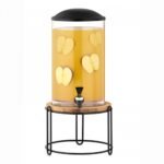 SQUILLO Juice Dispenser 5Lit  With Black Mat Steel Base and Wood