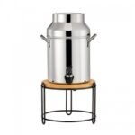 SQUILLO Milk Dispenser 5Lit  With Black Mat Steel Base and Wood