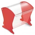 acrylic spoon holder with tilt door red mat