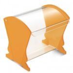 acrylic spoon holder with tilt door mandarin yellow