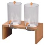 ergon juice dispenser twin 2 x 5l lacquer coated wood natural finish