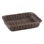 Bread Basket Polyrattan Gn 1/2  6,5h Cm Old Wood Look