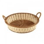 Bread Basket Polyrattan Round Biege-Honey D40 cm