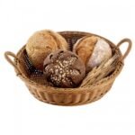 Round Bread Basket Φ40 With 2 Handles Polyrattan Wenge