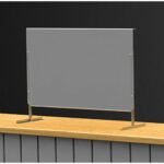 counter top plexiglass protective shield 100x72h with adjustable height 72/80cm