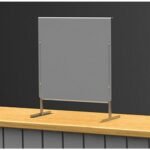 counter top plexiglass protective shield 50x72h with adjustable height 72/80cm