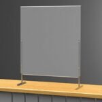 counter top plexiglass protective shield 75x95h with adjustable height 95/103cm