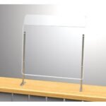 counter top plexiglass protective shield 60x73h with adjustable height 73/83cm