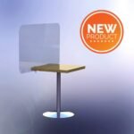 table top plexiglass protective shield 100x67h with holding clamps