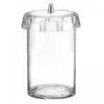 Cylinder glass jar φ15x30h with plexiglass gofre lid
