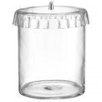 Cylinder glass jar φ20x40h with plexiglass gofre lid