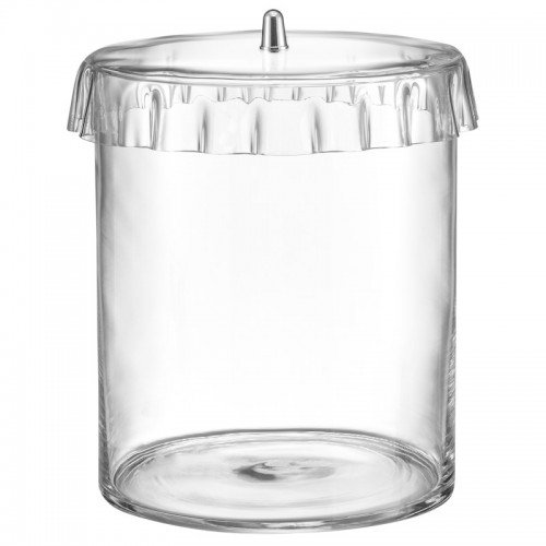 Cylinder Glass Jar Φ25x40h With Plexiglass Gofre Lid