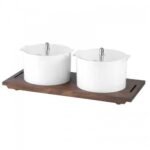 vario buffet organizer 2 x 2.5 liters  with lacquer coated beech base