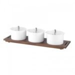 vario buffet organizer 3 x 1,3 liters with lacquer coated beech base