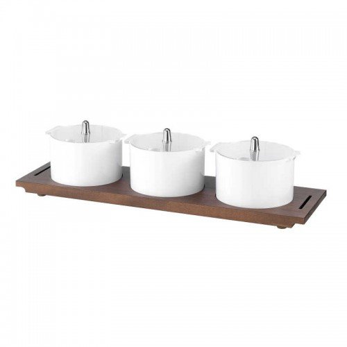 vario buffet organizer 3 x 1,3 liters with lacquer coated beech base