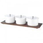 vario buffet organizer 3 x 2.5 liters  with lacquer coated beech base