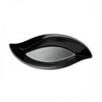 leaf melamine salad bowl 42 x 19,5 x 6,5h cm black
