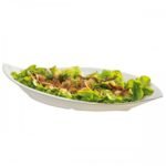 leaf melamine salad bowl 50 x 23 x 7,5h cm white