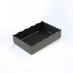 arc 14x21xh5 black modern tray with wave edge