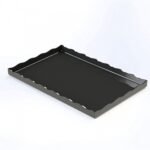 arc 42x28xh2 black modern tray with wave edge