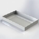 arc 42x28xh5 white modern tray with wave edge