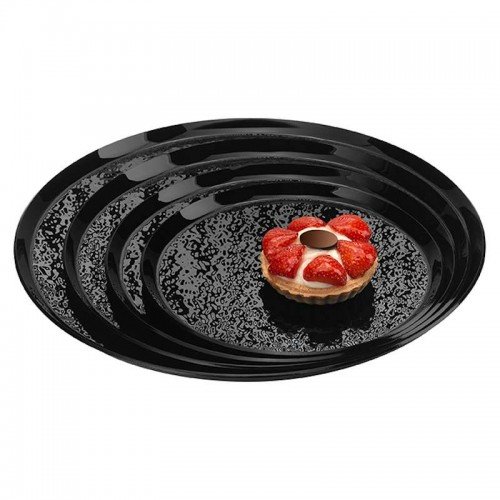 onda peeble presentation tray round φ 35cm black