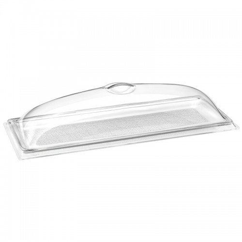 Long Plexiglass Platter + Dome Cover 21 X 58cm (1+1pc Kit) clear
