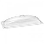 Medium Plexiglass Platter + Dome Cover 21 X 47cm (1+1pc Kit) white