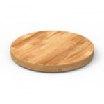 Wooden board round solid beech wood D23x2h w/ antislip pads eco oil finished
