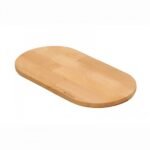 Wooden board OVAL solid beech wood 23X47x2h w/ antislip pads eco oil finished