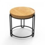 Squillo Buffet Riser with Wooden Board D17x15h Black Mat Steel