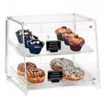 2 level classic acrylic cashier show case with 2 onda trays 30x40 gradient
