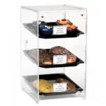 3 level acrylic cashier show case with 3 black trays 29x35 gradient
