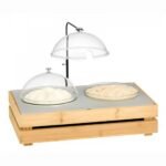 Crate Cooling Bowls Module 2x2,5Lit GN1/1 Eco Friendly Bamboo plus Frost Acrylic 32,5x53cm for Yogurt-Sliced Fruits