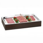 Buffet Cooling Tray TREND GN1/1 for cold slices Solid Beech Wood Black finnish