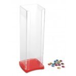 acrylic cup holder for small cups (1-2 scoops) red mat